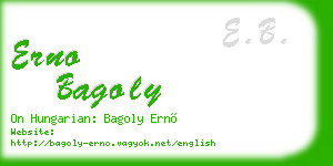 erno bagoly business card